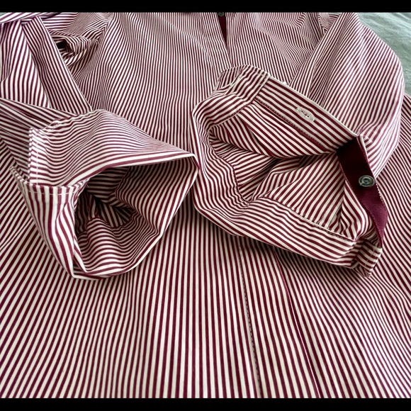 J Crew Pinstripe Tunic Side Slits Size 8 - Picture 8 of 13